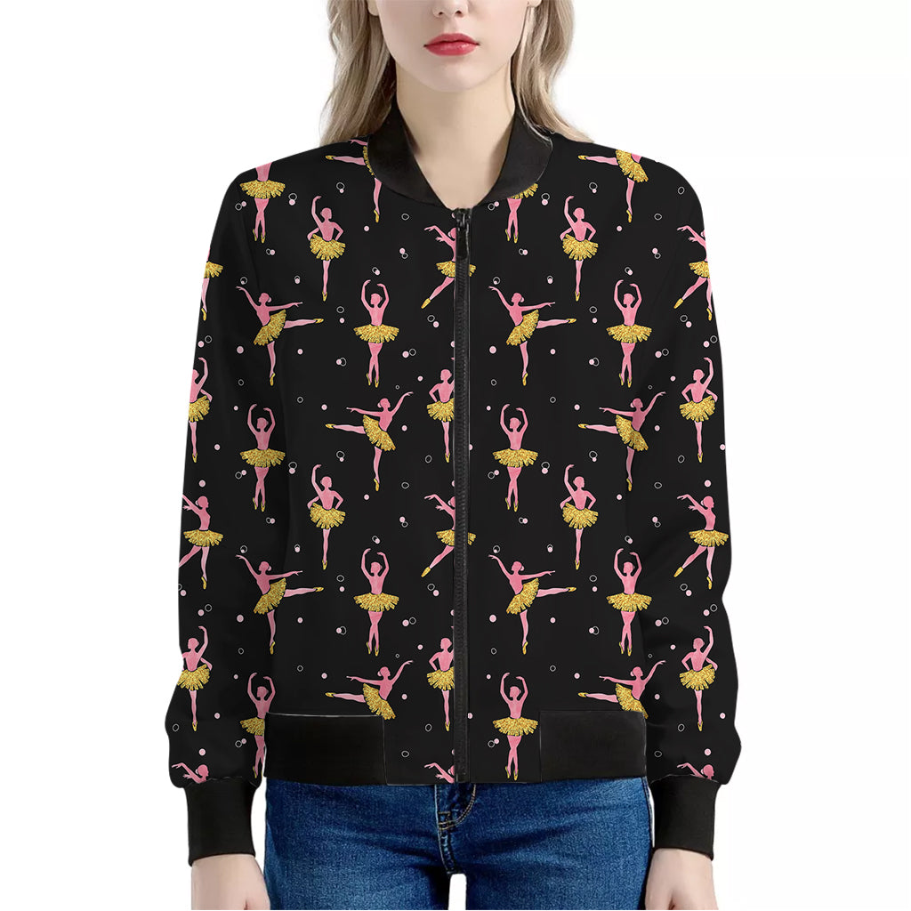 Dancing Ballet Pattern Print Women's Bomber Jacket