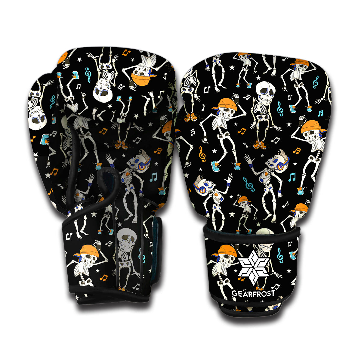 Dancing Skeleton Party Pattern Print Boxing Gloves