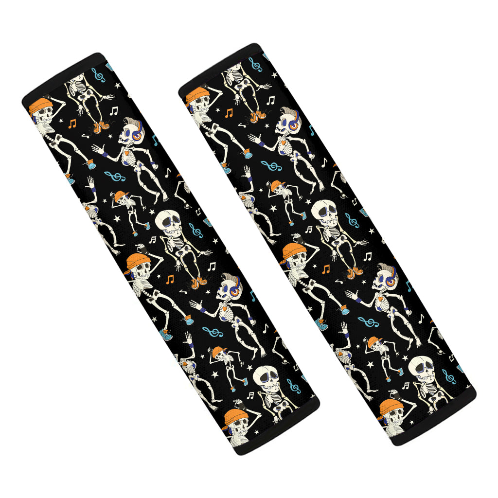 Dancing Skeleton Party Pattern Print Car Seat Belt Covers