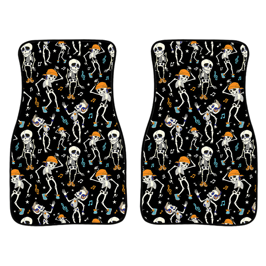 Dancing Skeleton Party Pattern Print Front Car Floor Mats