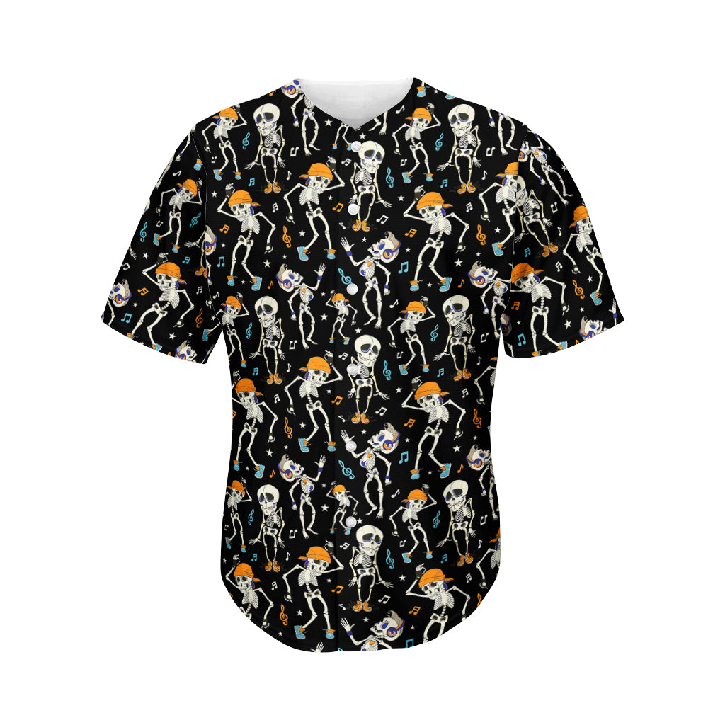 Dancing Skeleton Party Pattern Print Men's Baseball Jersey