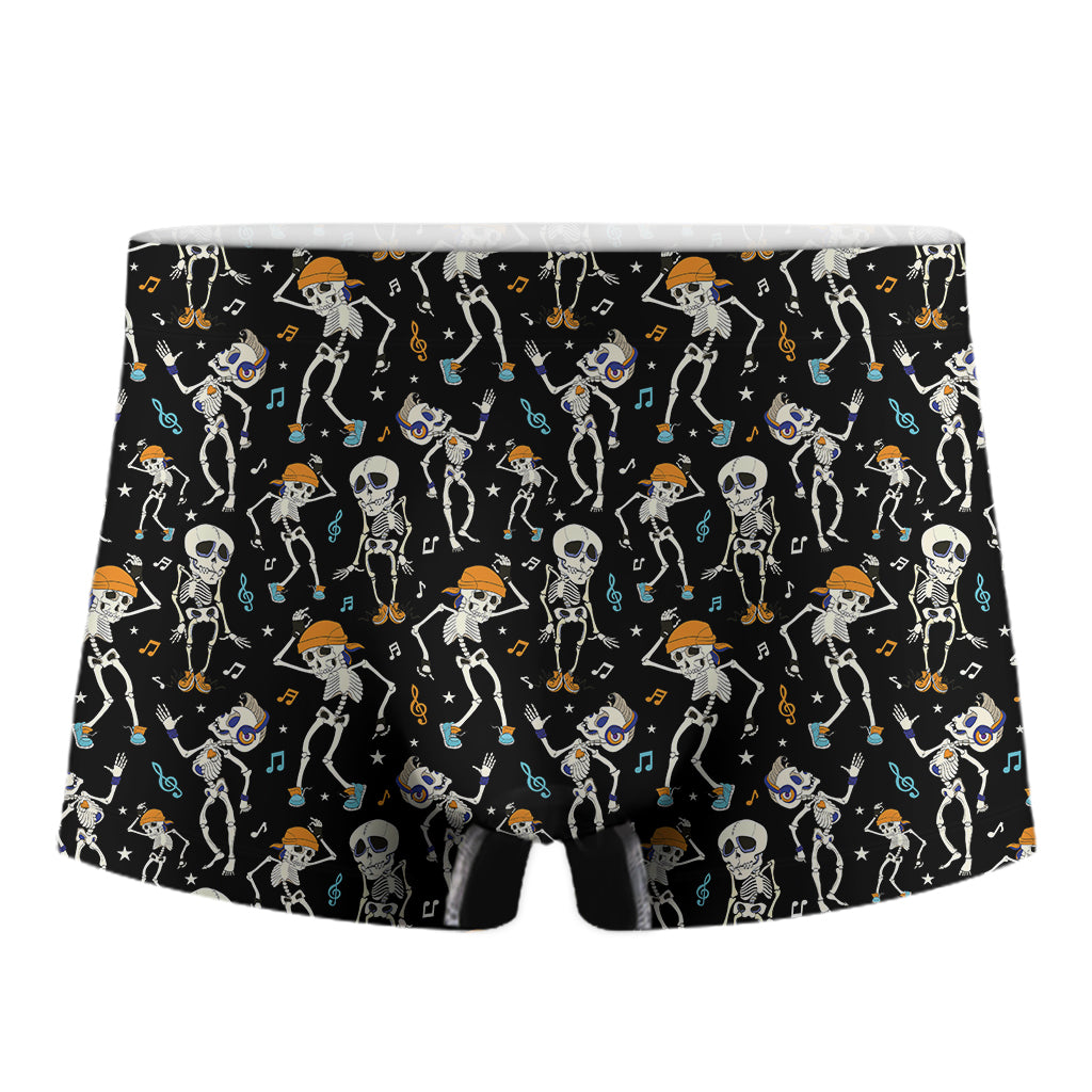 Dancing Skeleton Party Pattern Print Men's Boxer Briefs