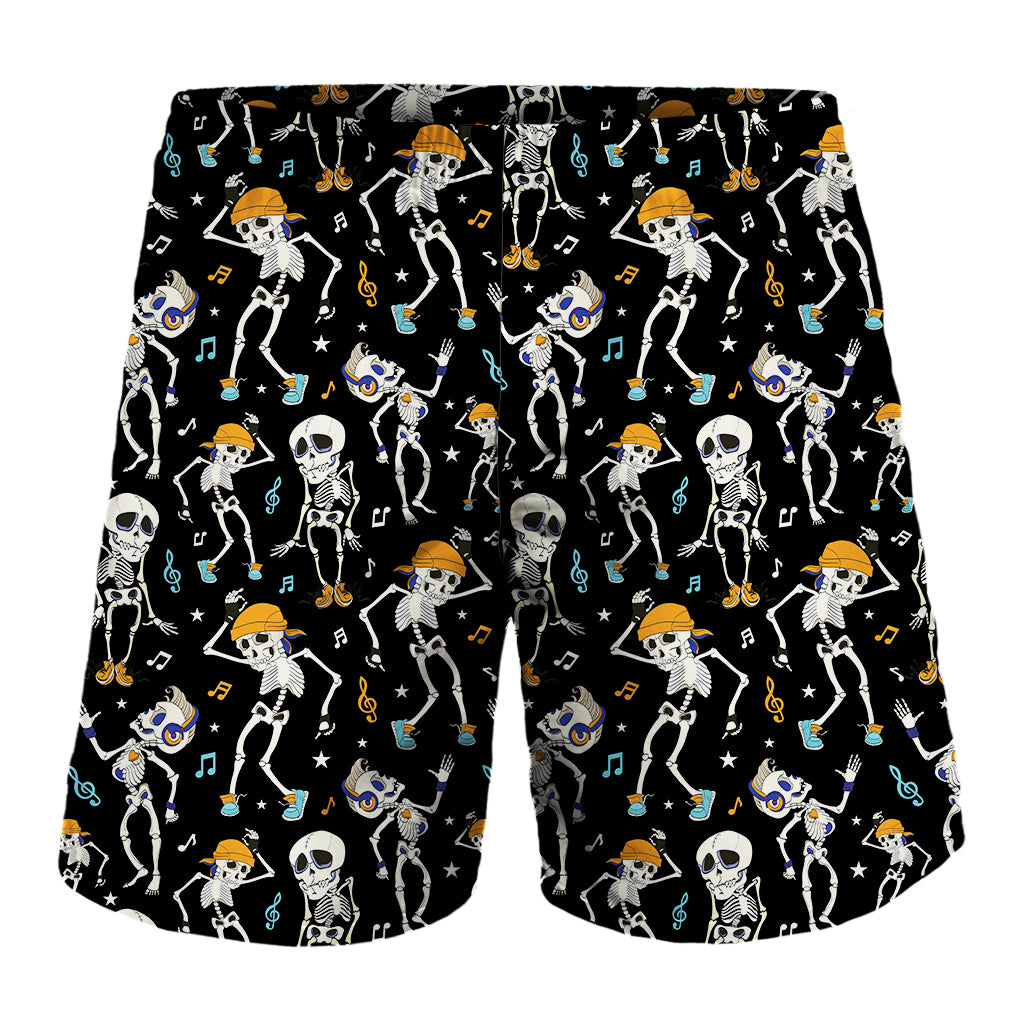 Dancing Skeleton Party Pattern Print Men's Shorts