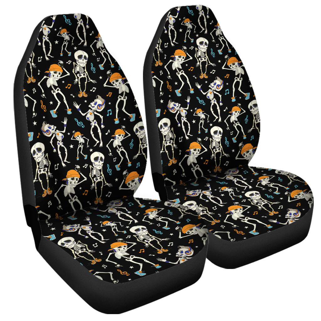 Dancing Skeleton Party Pattern Print Universal Fit Car Seat Covers