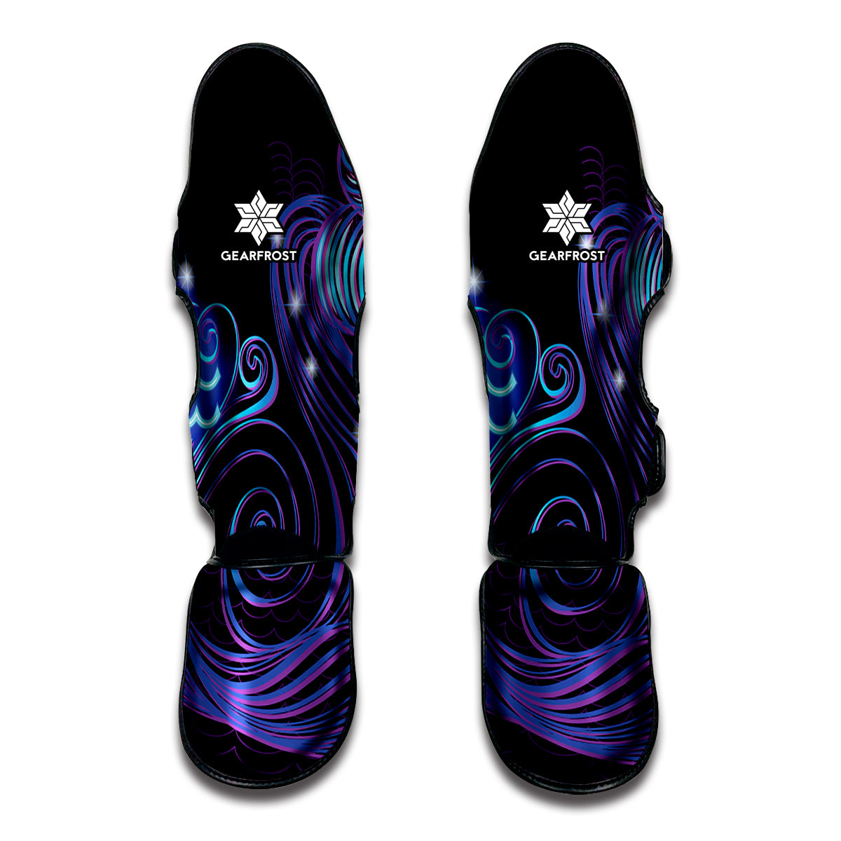 Dark Aquarius Zodiac Sign Print Muay Thai Shin Guards