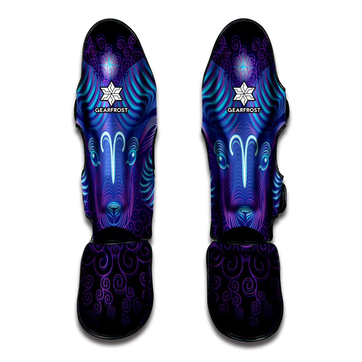 Dark Aries Zodiac Sign Print Muay Thai Shin Guards