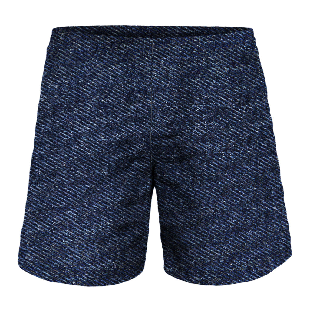 Dark Blue Denim Jeans Print Men's Shorts