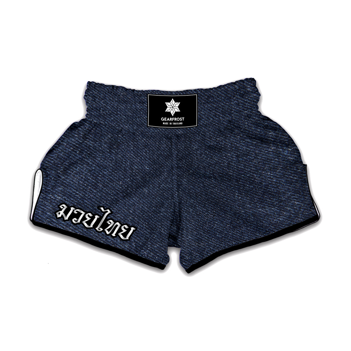 Dark Blue Denim Jeans Print Muay Thai Boxing Shorts