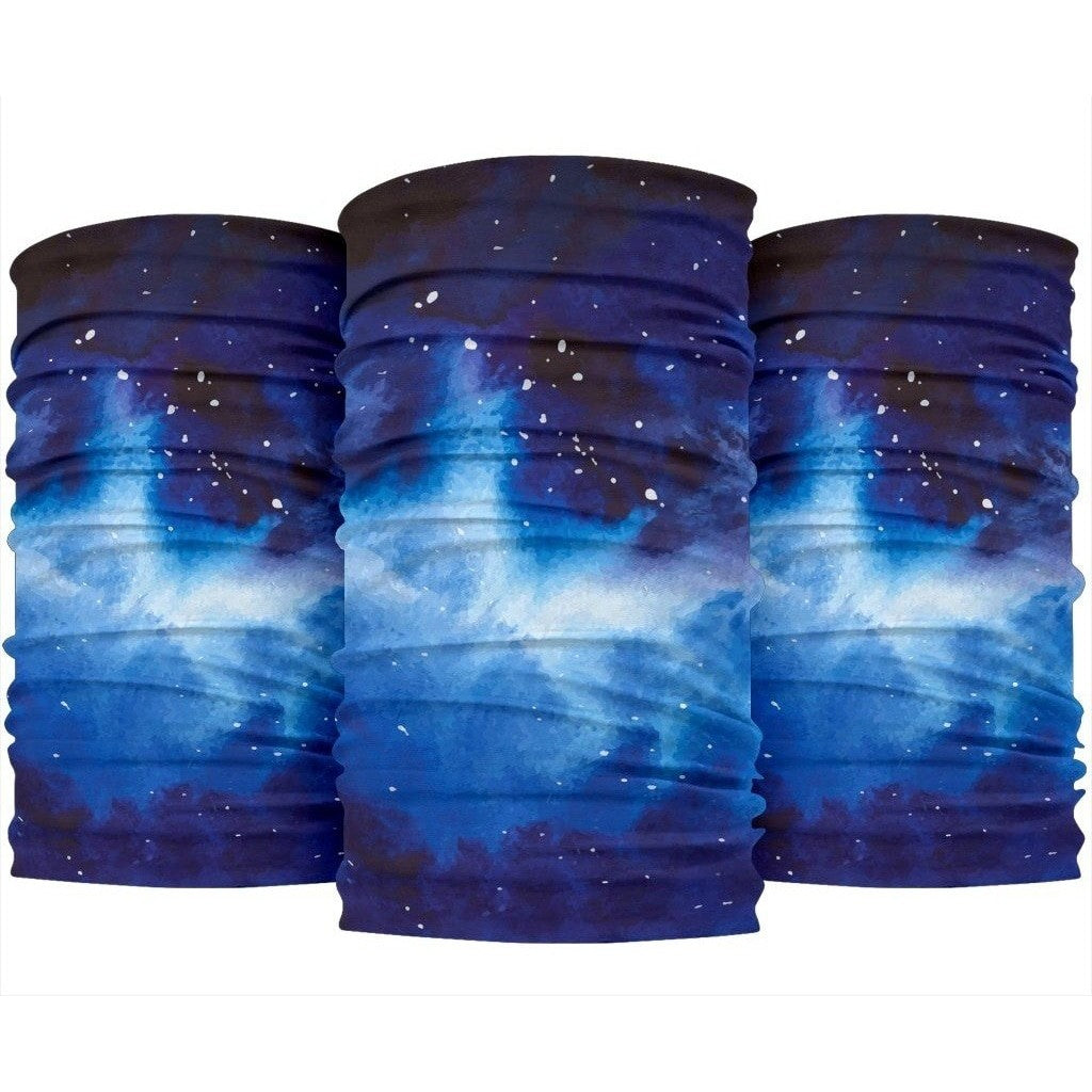 Dark Blue Galaxy Space Print 3-Pack Bandanas