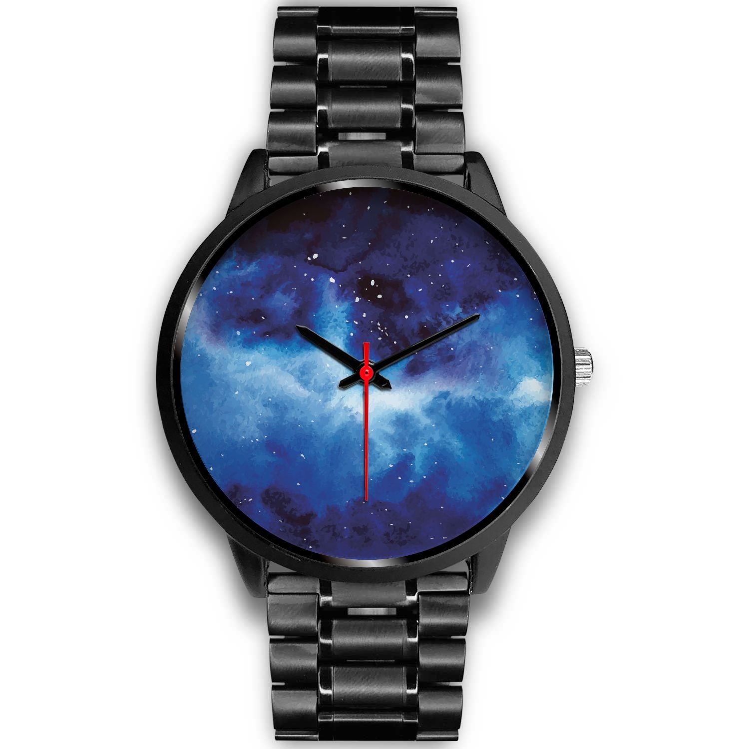 Dark Blue Galaxy Space Print Black Watch