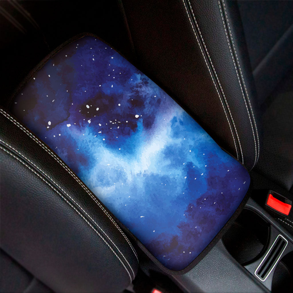 Dark Blue Galaxy Space Print Car Center Console Cover