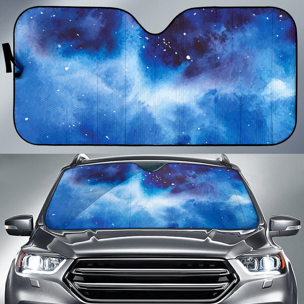 Dark Blue Galaxy Space Print Car Sun Shade