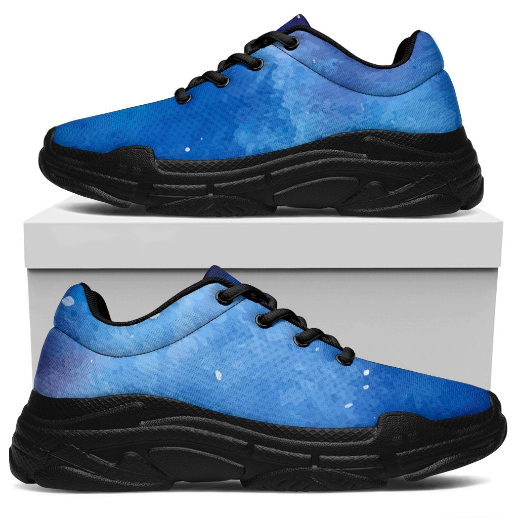 Dark Blue Galaxy Space Print Chunky Sneakers