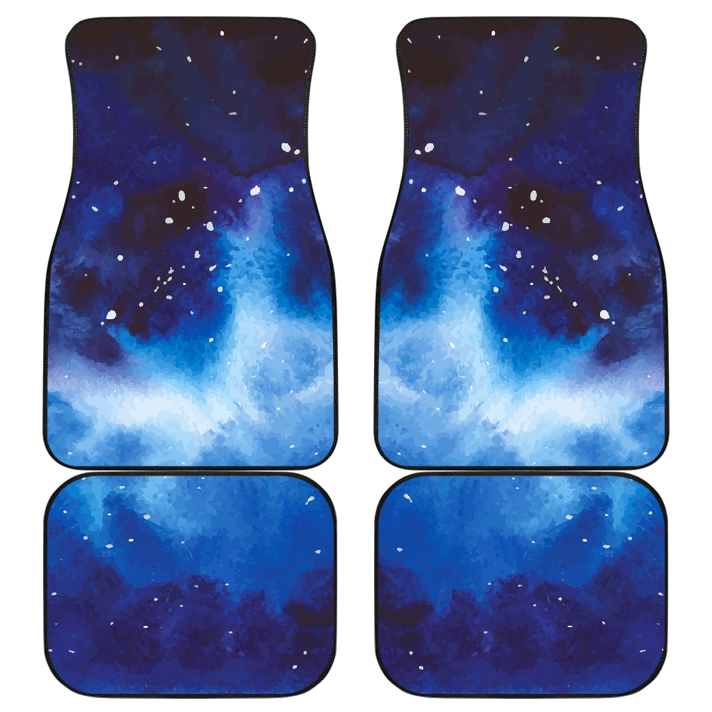 Dark Blue Galaxy Space Print Front and Back Car Floor Mats