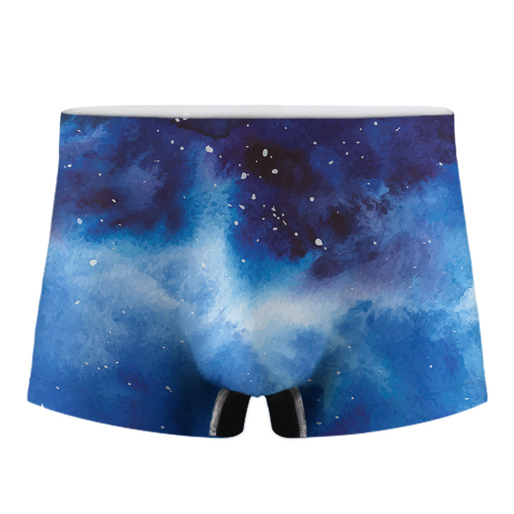 Dark Blue Galaxy Space Print Men's Boxer Briefs