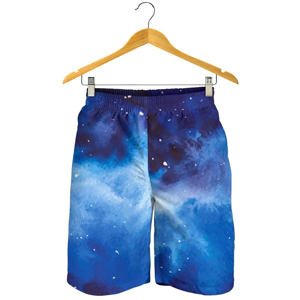 Dark Blue Galaxy Space Print Men's Shorts