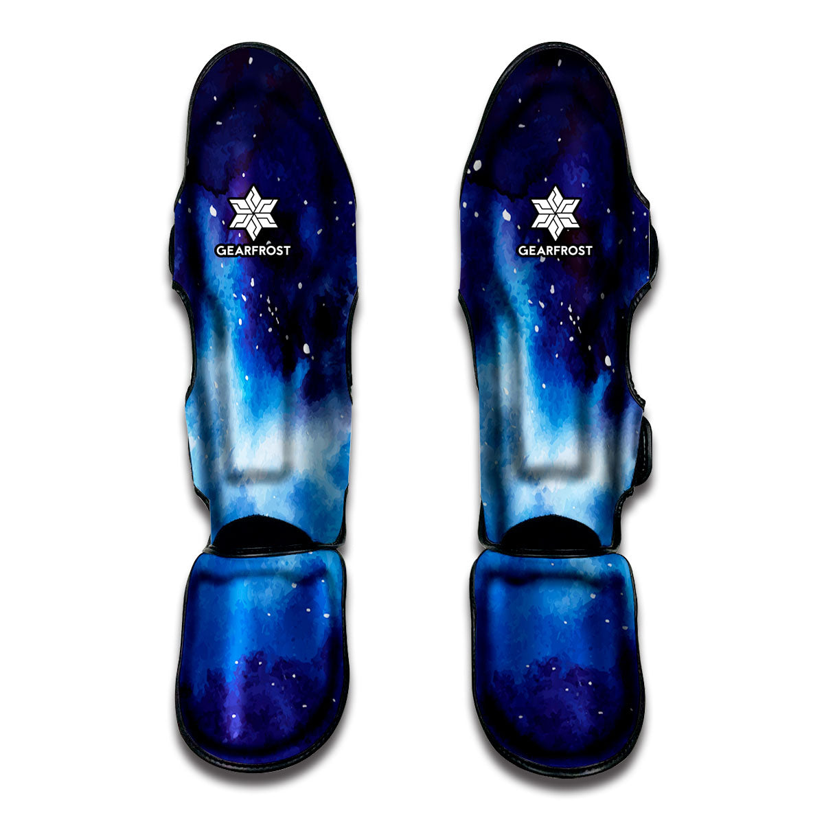 Dark Blue Galaxy Space Print Muay Thai Shin Guards