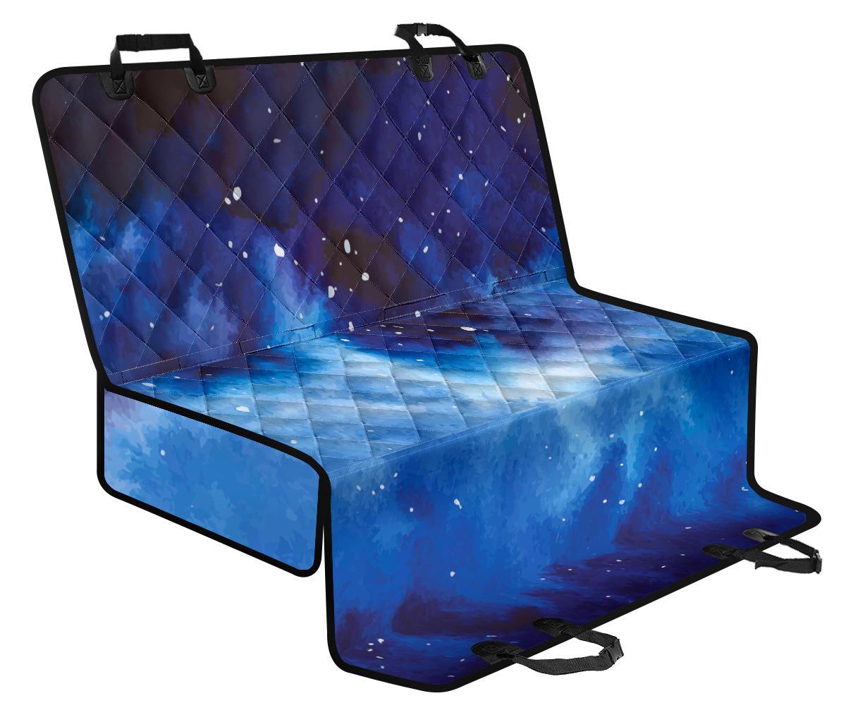 Dark Blue Galaxy Space Print Pet Car Back Seat Cover