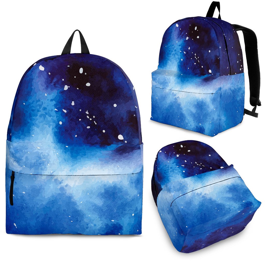 Dark Blue Galaxy Space Print School Backpack