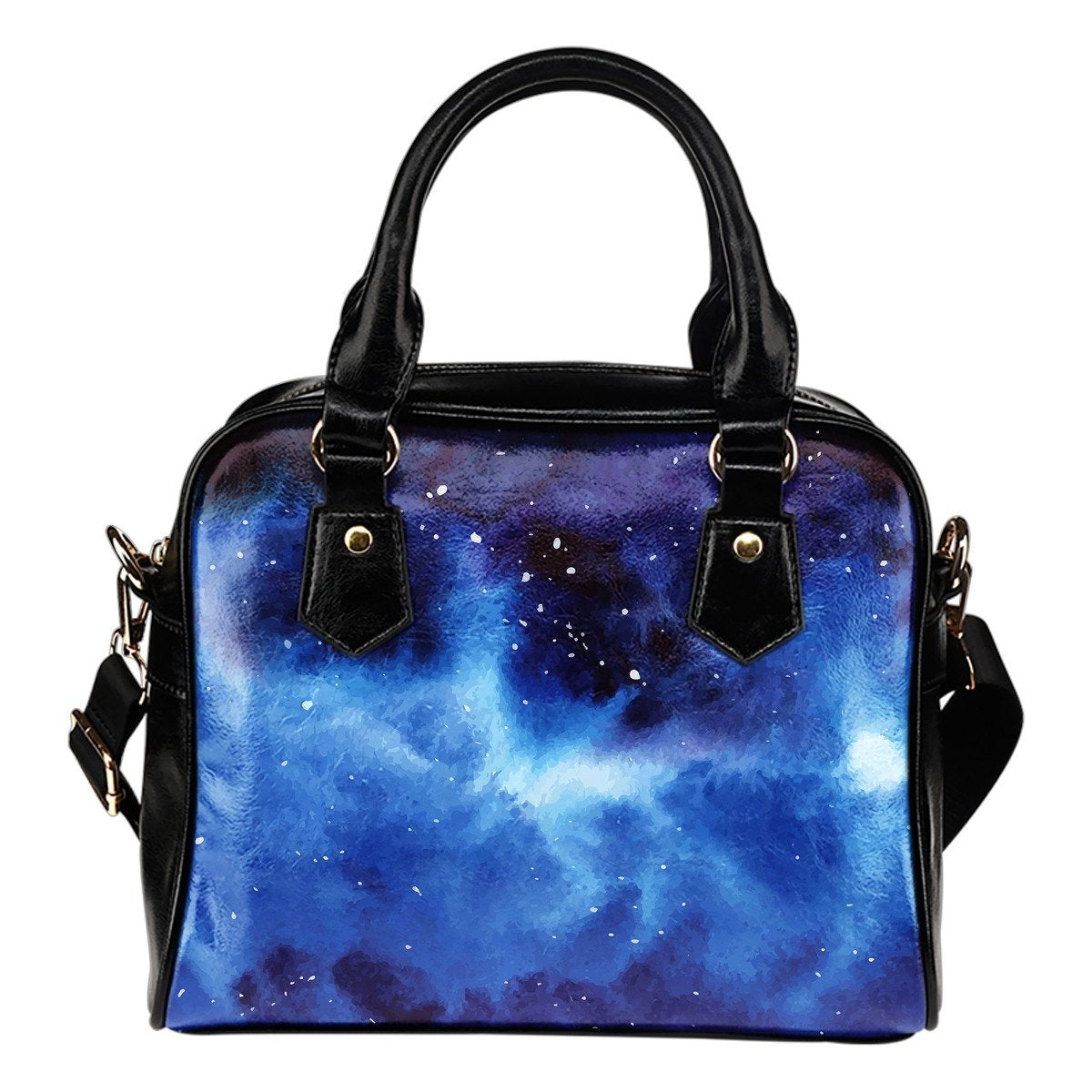 Dark Blue Galaxy Space Print Shoulder Handbag