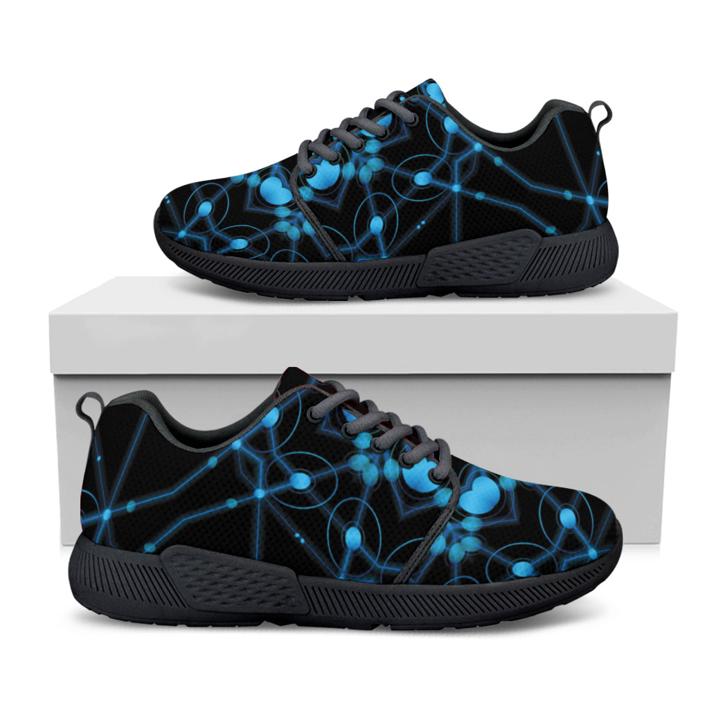 Dark Blue Kaleidoscope Print Black Athletic Shoes