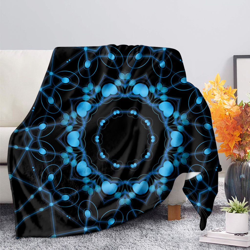 Dark Blue Kaleidoscope Print Blanket