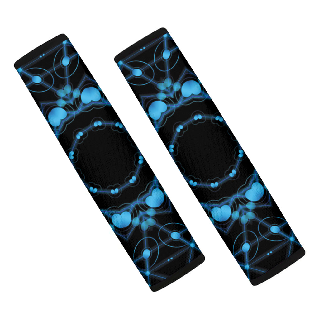 Dark Blue Kaleidoscope Print Car Seat Belt Covers