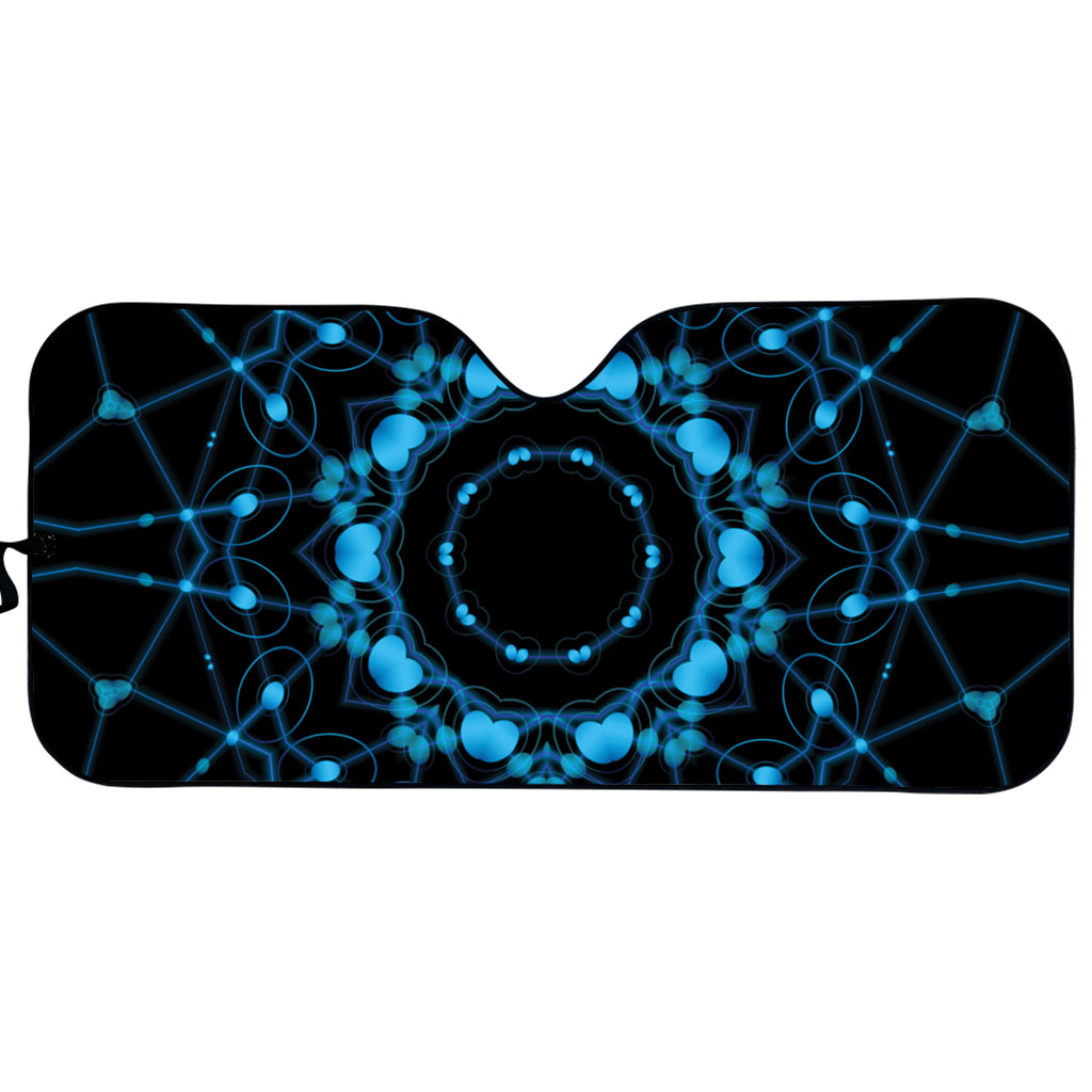 Dark Blue Kaleidoscope Print Car Sun Shade