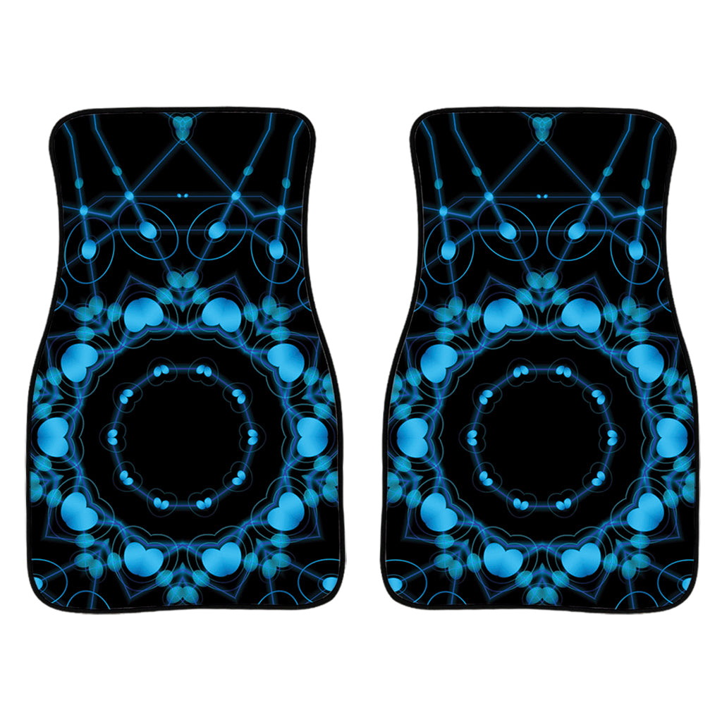 Dark Blue Kaleidoscope Print Front Car Floor Mats