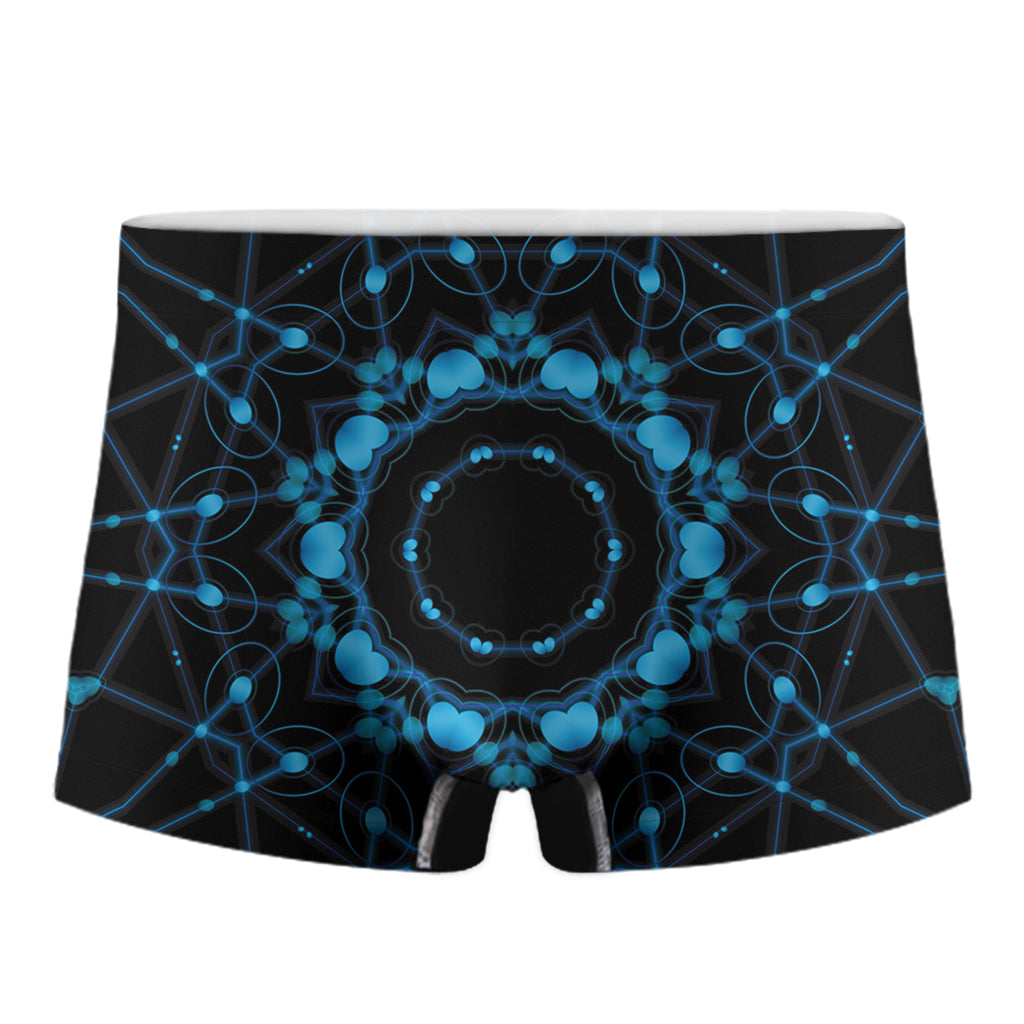 Dark Blue Kaleidoscope Print Men's Boxer Briefs