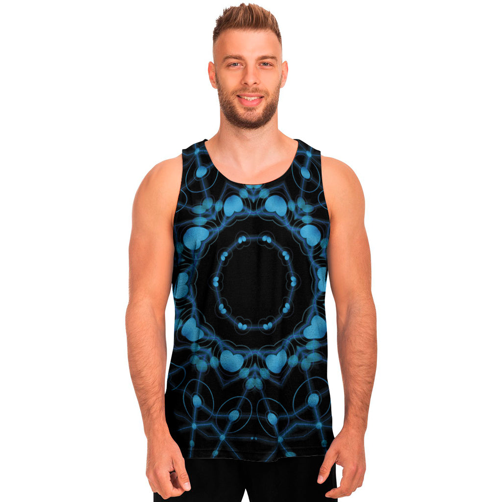 Dark Blue Kaleidoscope Print Men's Tank Top