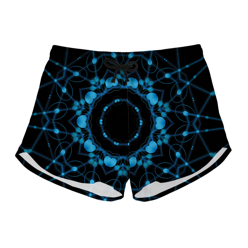 Dark Blue Kaleidoscope Print Women's Shorts