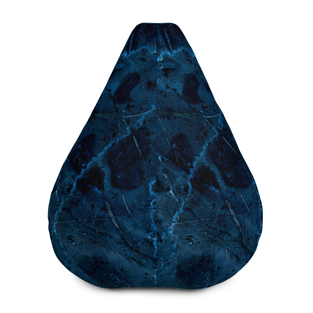 Dark Blue Marble Print Bean Bag Cover