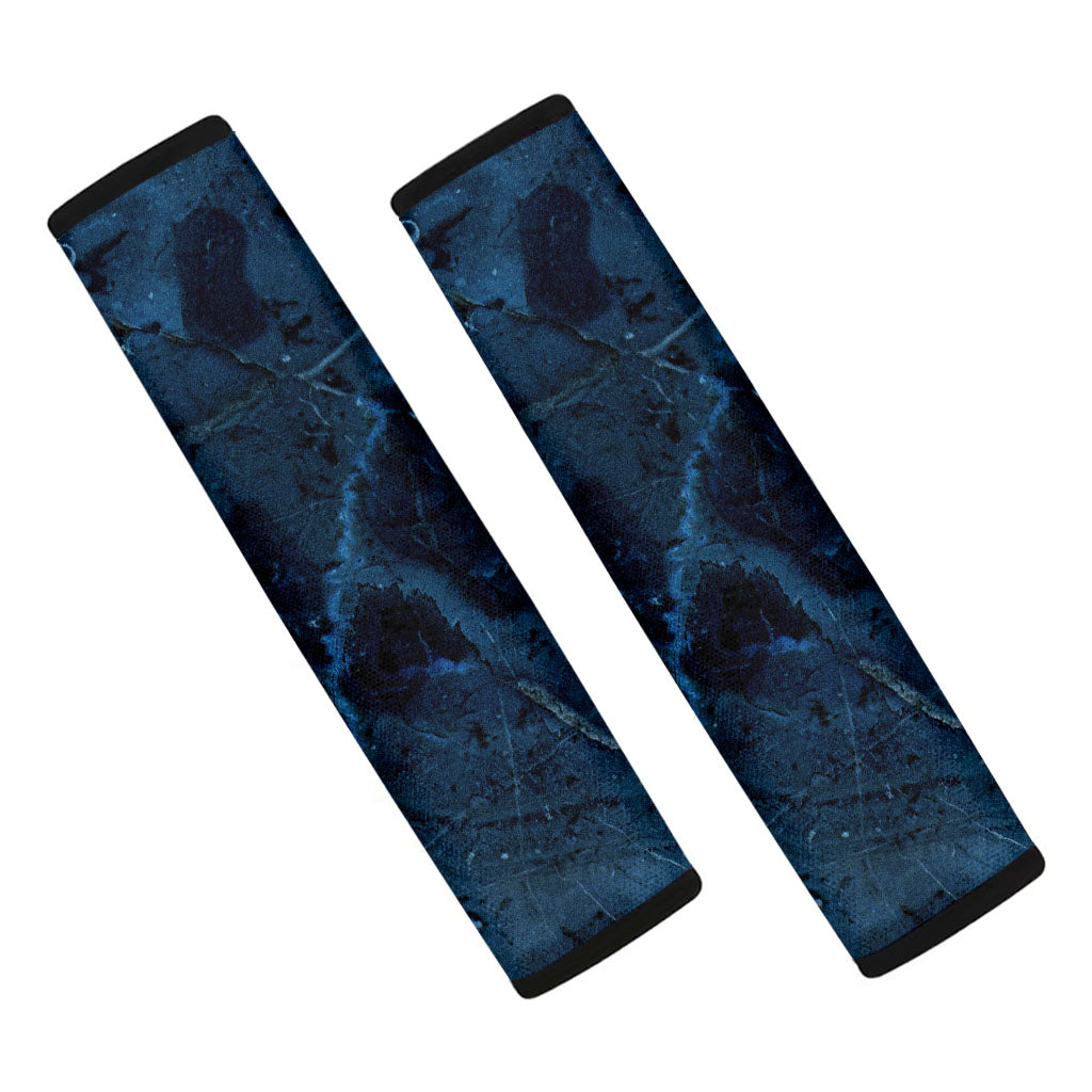 Dark Blue Marble Print Car Seat Belt Covers