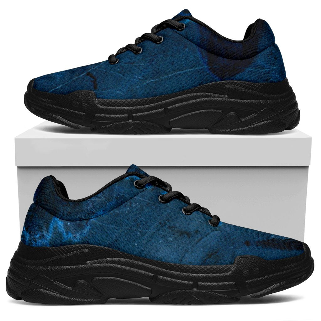 Dark Blue Marble Print Chunky Sneakers