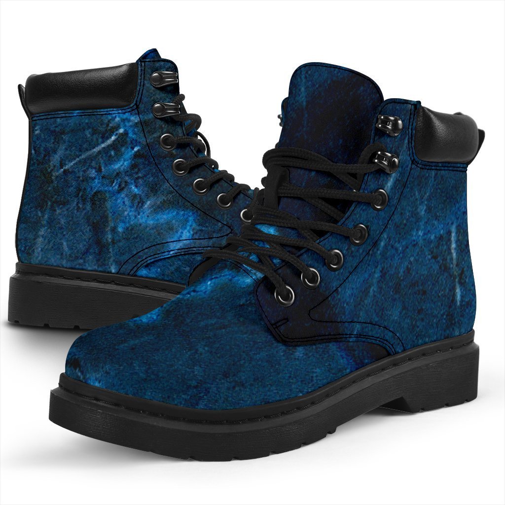 Dark Blue Marble Print Classic Boots