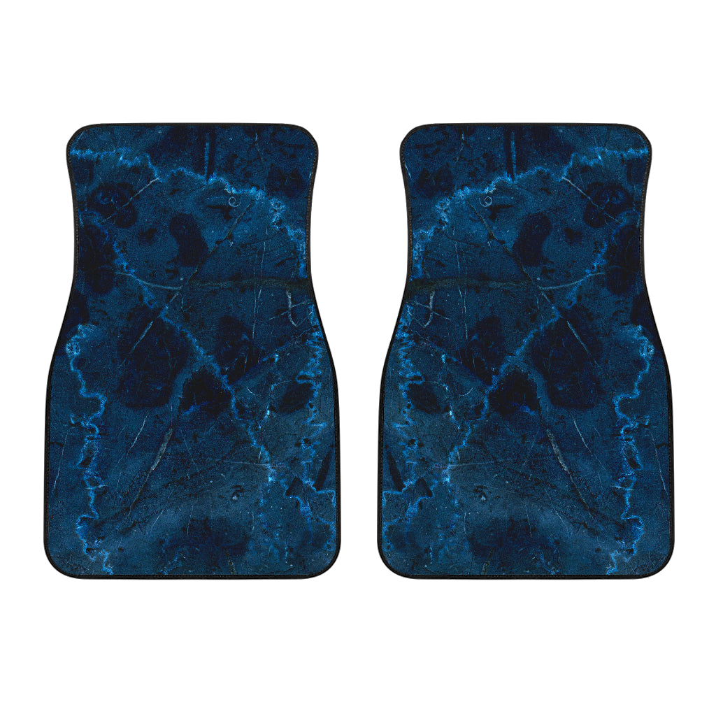 Dark Blue Marble Print Front Car Floor Mats