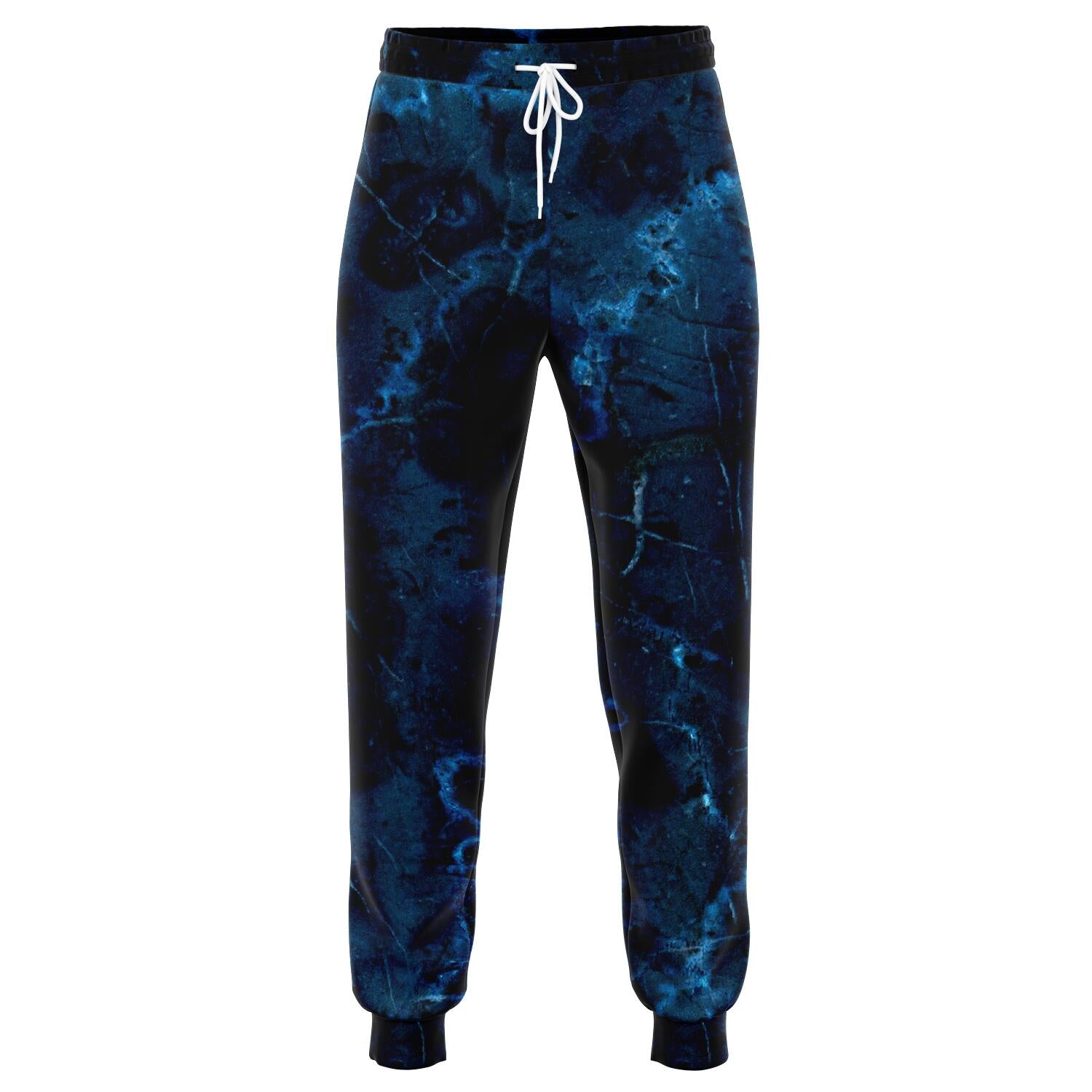 Dark Blue Marble Print Jogger Pants