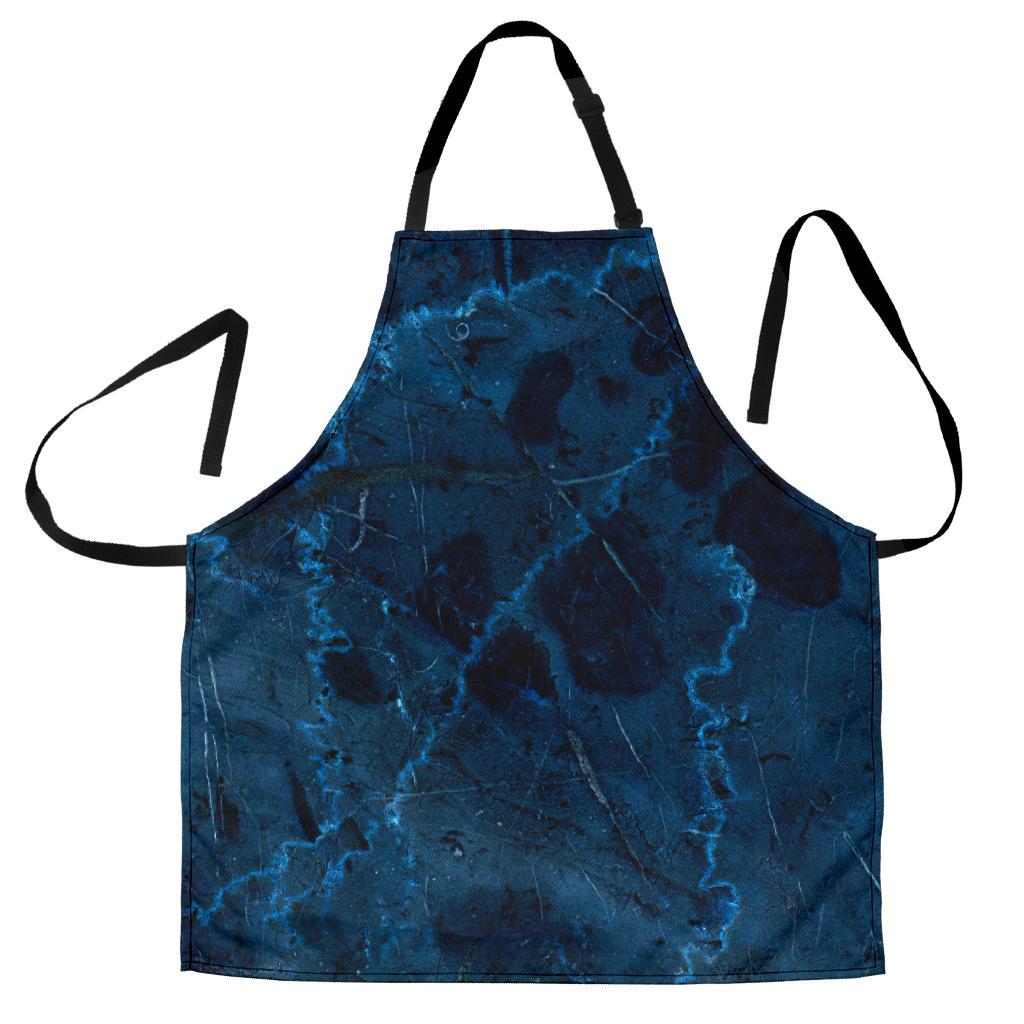 Dark Blue Marble Print Men's Apron