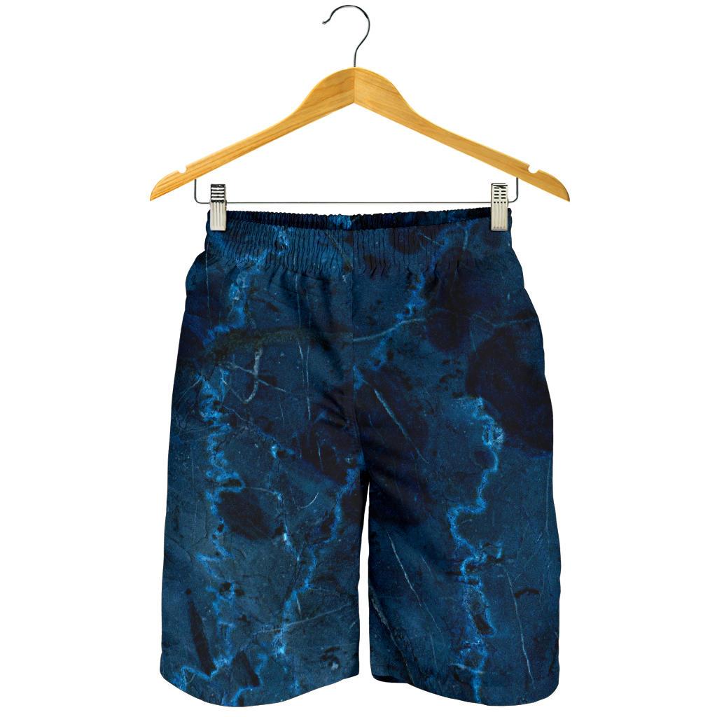 Dark Blue Marble Print Men's Shorts