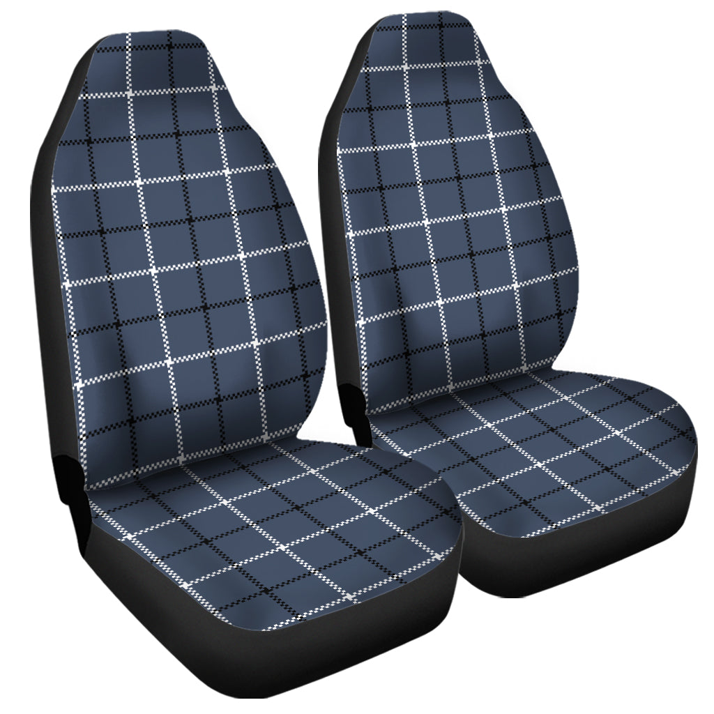 Dark Blue Tattersall Pattern Print Universal Fit Car Seat Covers