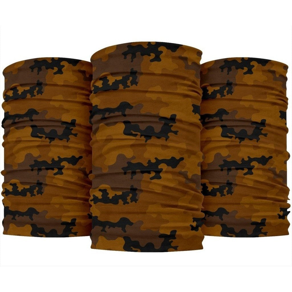 Dark Brown Camouflage Print 3-Pack Bandanas