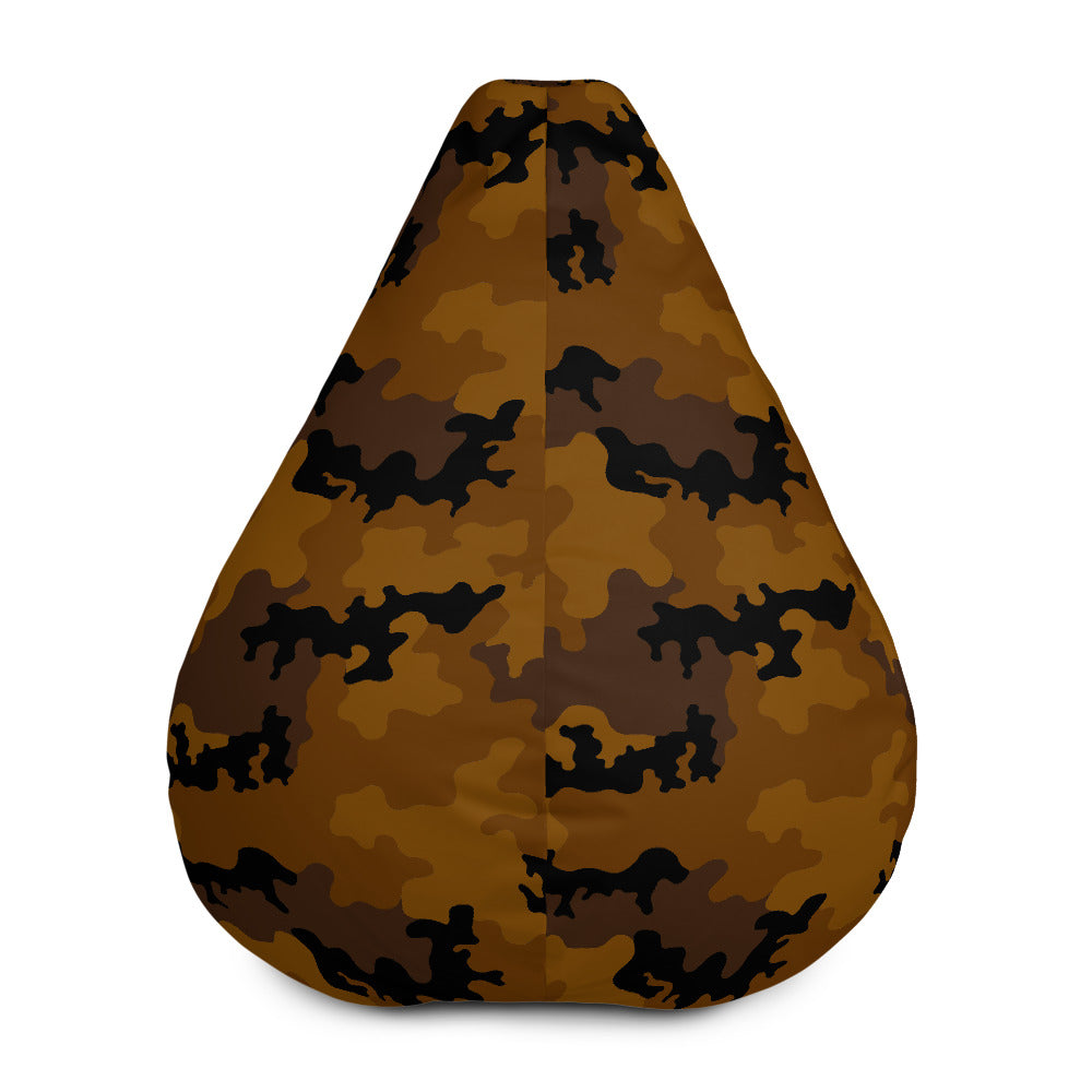 Dark Brown Camouflage Print Bean Bag Cover