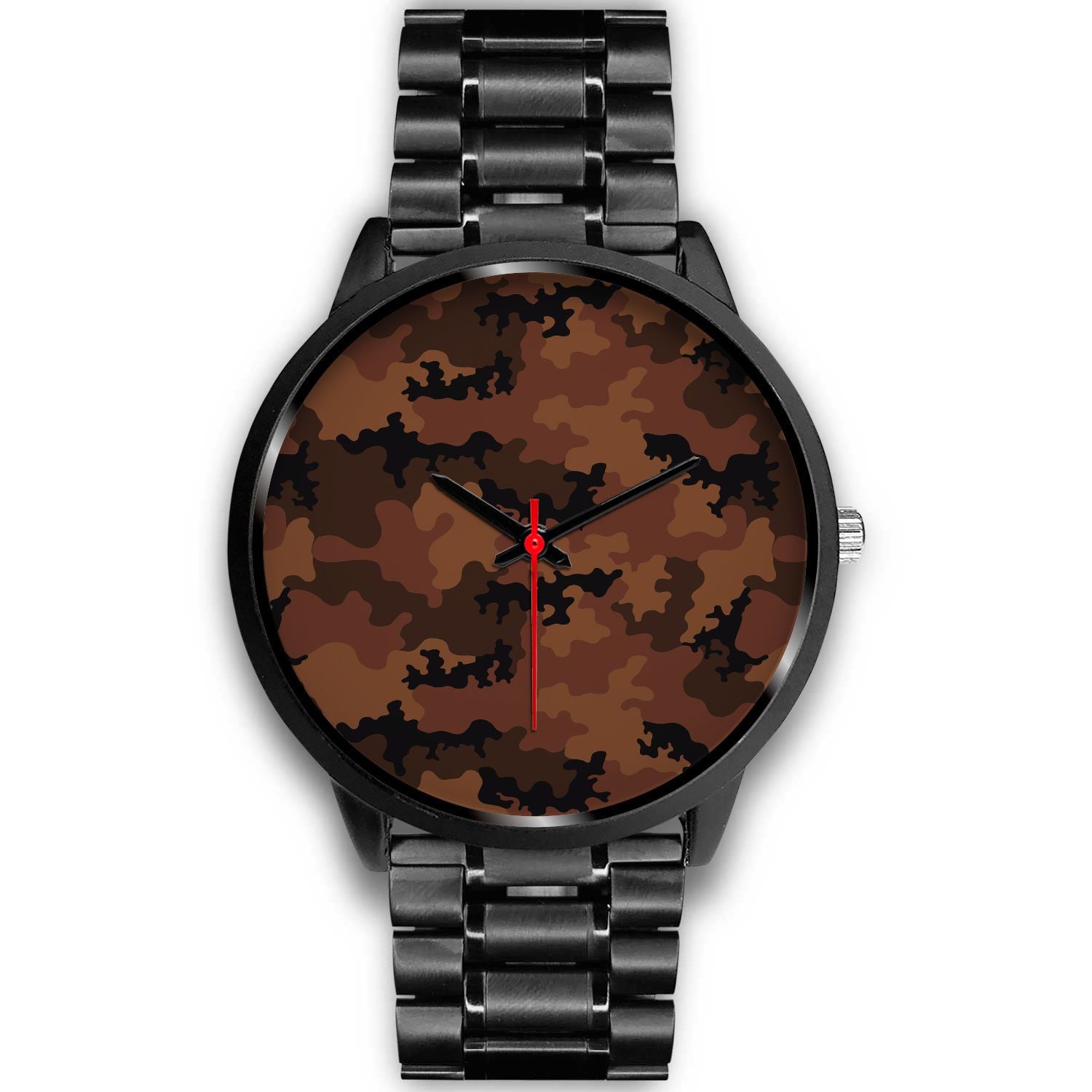 Dark Brown Camouflage Print Black Watch