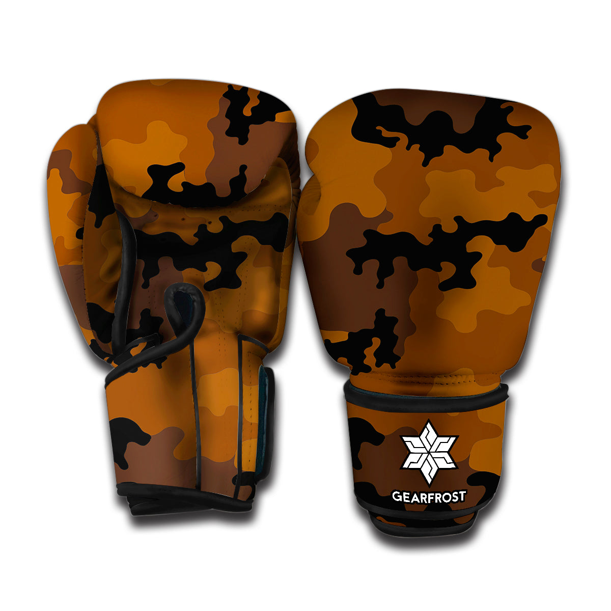 Dark Brown Camouflage Print Boxing Gloves