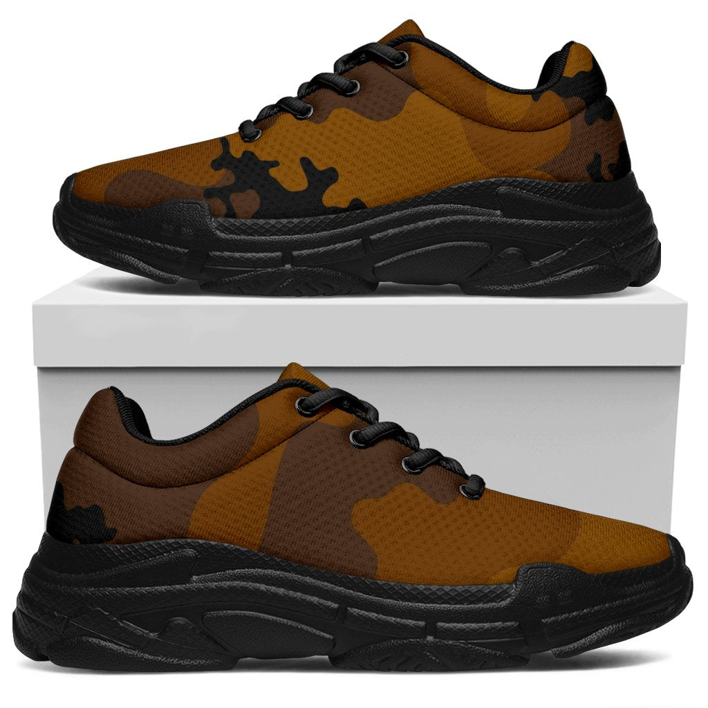 Dark Brown Camouflage Print Chunky Sneakers