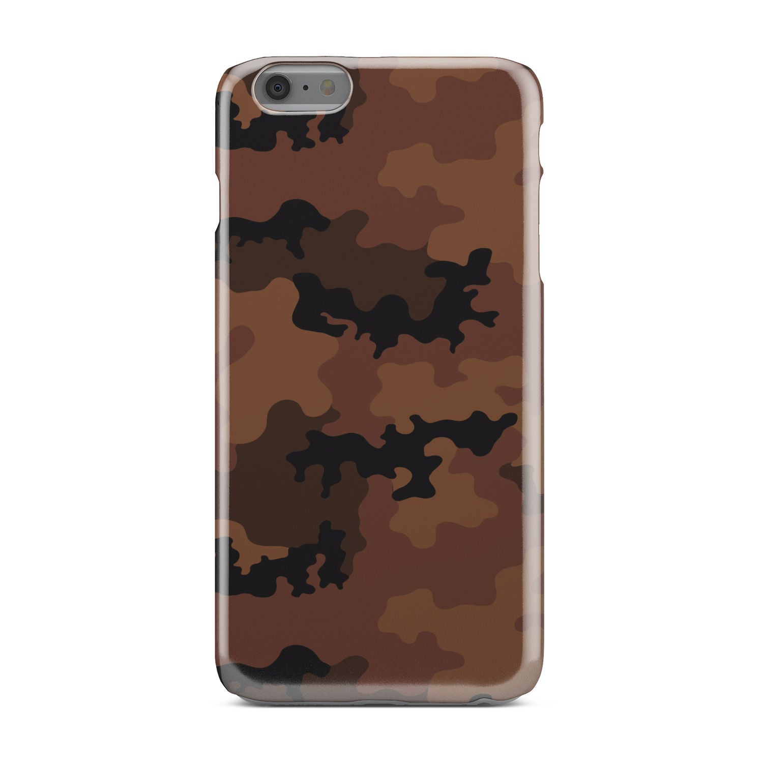 Dark Brown Camouflage Print Phone Case