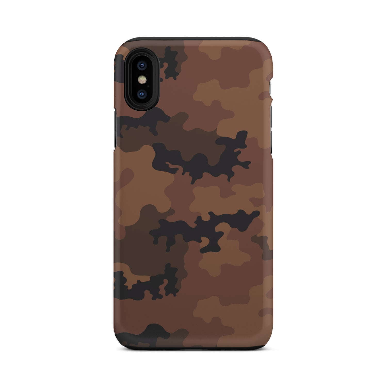 Dark Brown Camouflage Print Tough Phone Case