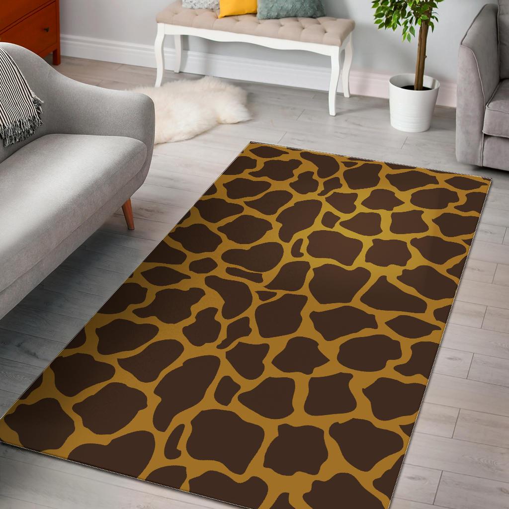 Dark Brown Cow Print Area Rug