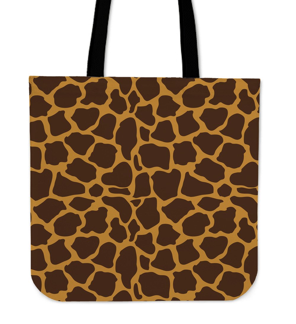 Dark Brown Cow Print Canvas Tote Bag